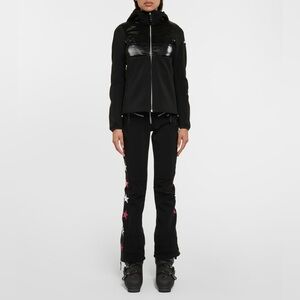 Black Ski Jacket with Gloss Panel - Women